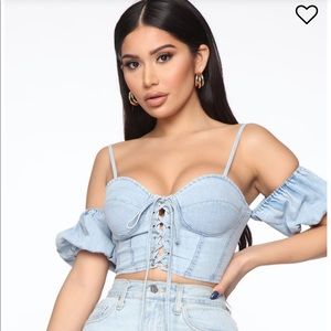 Aint The Same Denim Top - Light Wash